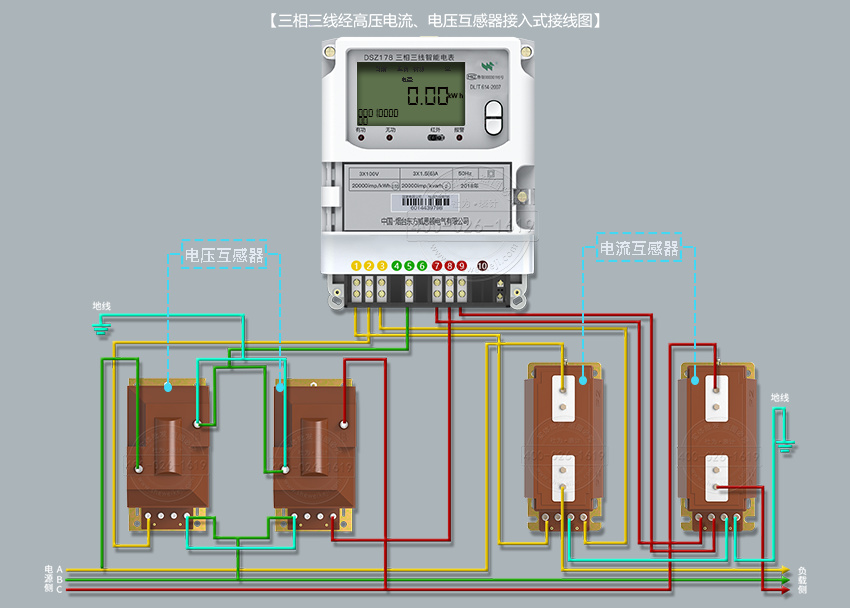 電流互感器、電壓互感器接線圖